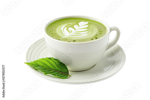 cup of green tea isolated on transparent background Remove png