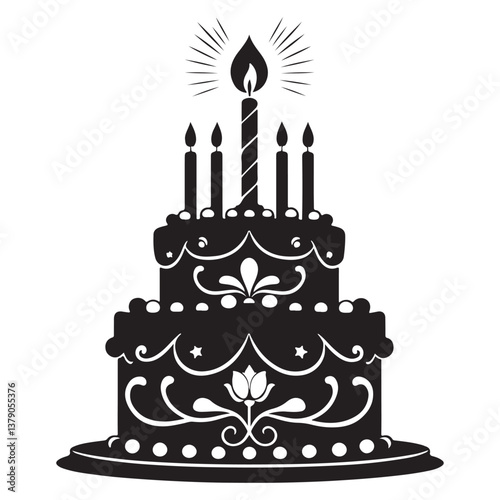 A Minimalist Birthday Cake Art"

