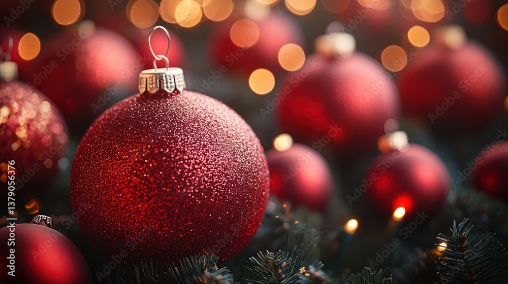 Festive red Christmas ornaments (1) Festive red Christmas ornaments (1)