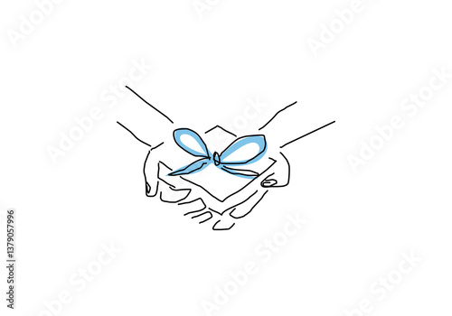 Abstract line art illustration representing a surprise gift.