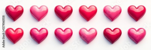 A collection of heart vector icons in various styles and colors, set, love, graphic design