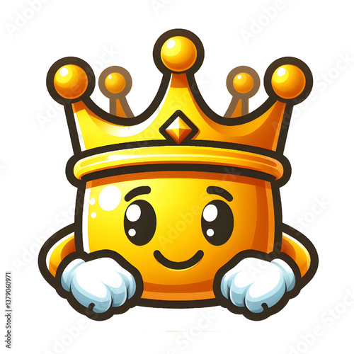 3D CUTE Golden crown . isolated on white background.