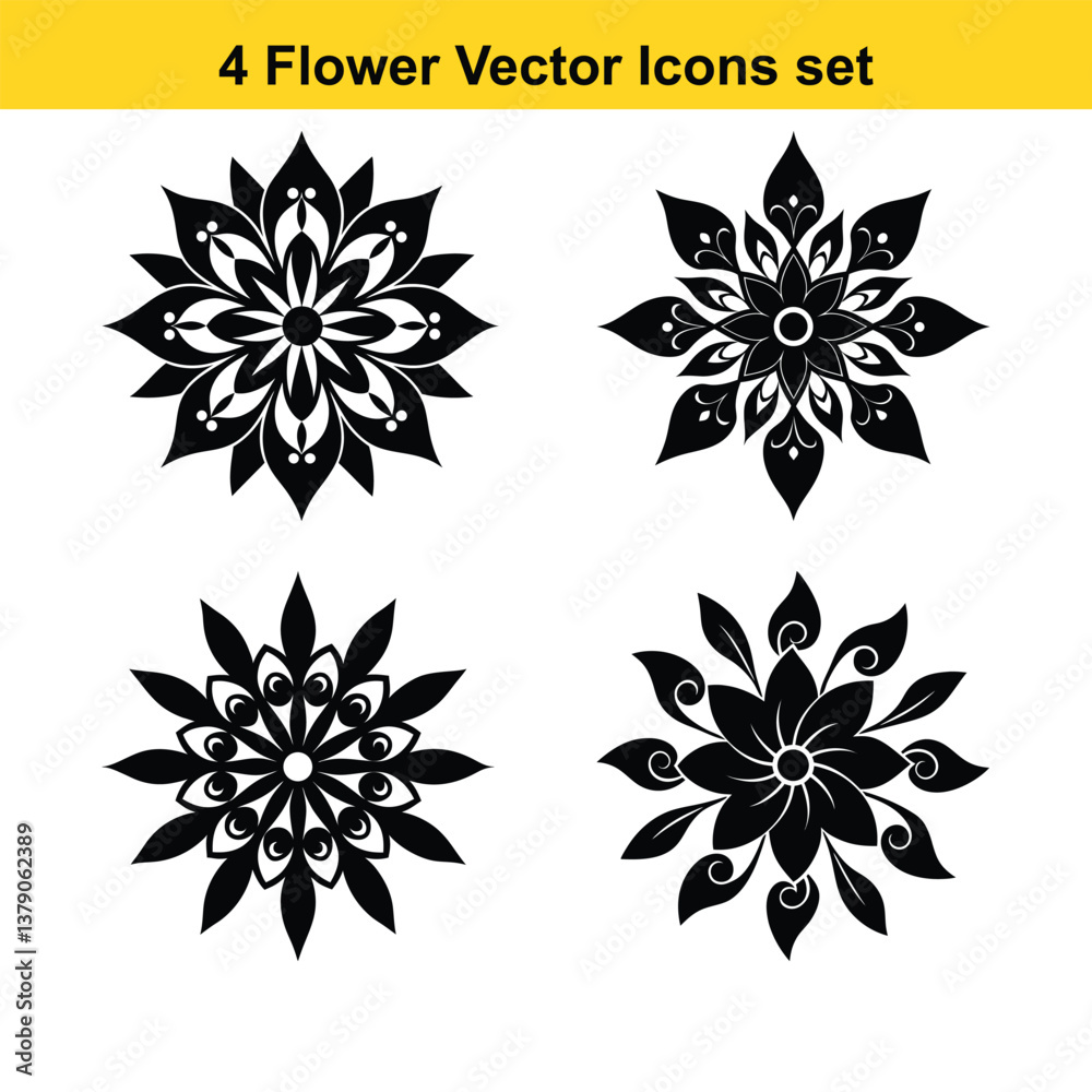 Fototapeta premium Vintage floral vector set with leaf and ornament elements
