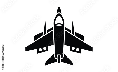 Aircraft isolated on white silhouette