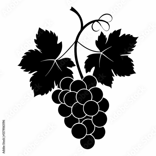 bunch of grapes with leaves