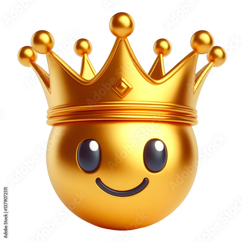 3D CUTE Golden crown . isolated on white background.