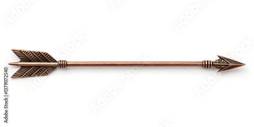 Vintage bronze arrow with intricate details, representing precision, direction, and craftsmanship in an antique style.