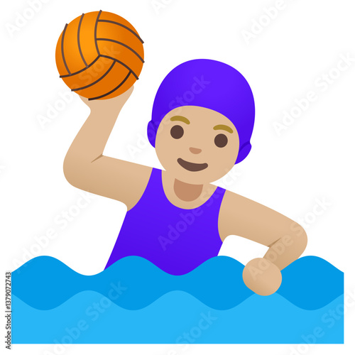Woman Playing Water Polo
