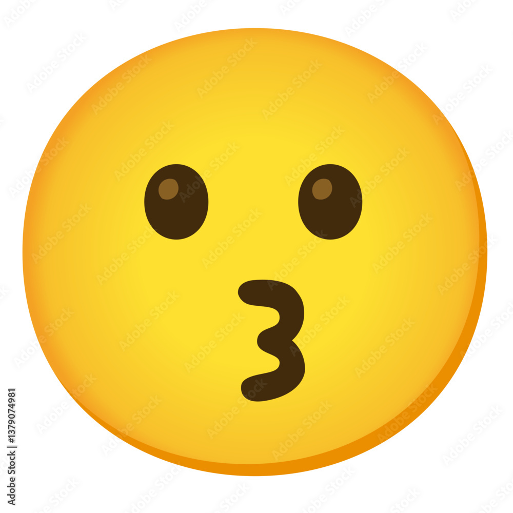 Fototapeta premium Kissing Face with Closed Eyes 