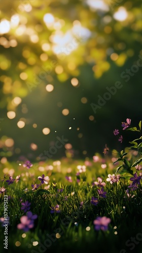 Colorful Flowers Bloom in a Sunny Park During Spring Season