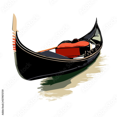 Gondola minimalist flat illustration, featuring a clean design isolated on a white background.

