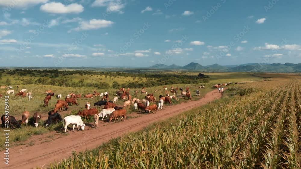 DRONE OX AND COW, Angola Farm