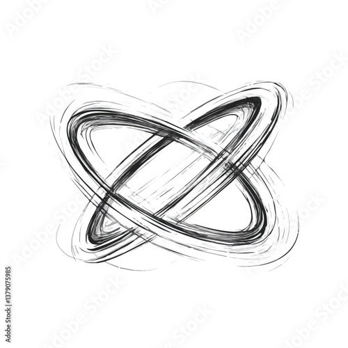 Gyroscope minimalist flat illustration, featuring a clean design isolated on a white background.

