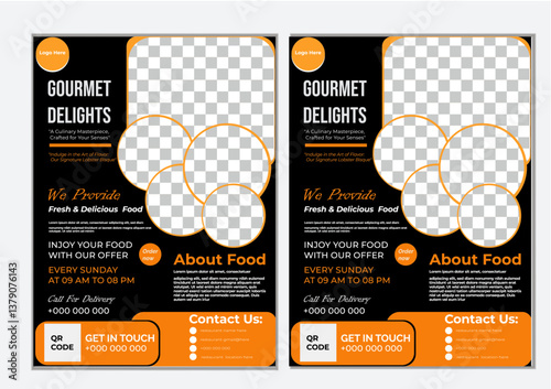 Clean & Clear food and restaurant flyer design template