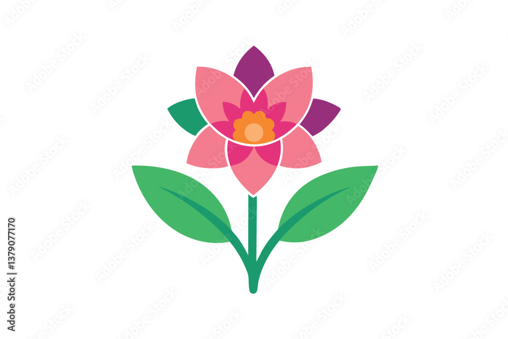 Fototapeta premium pink flower isolated on white background