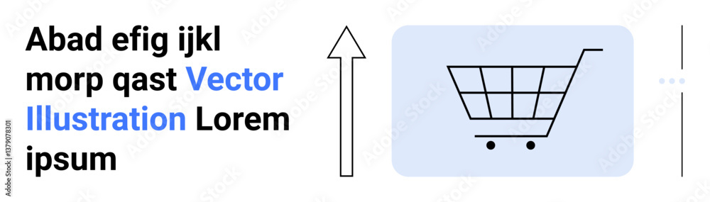 Shopping cart beside upward arrow symbolizing business growth and e-commerce progress. Ideal for sales, marketing, e-commerce, retail strategy, financial growth, consumer trends, simple landing page Shopping cart beside upward arrow symbolizing business growth and e-commerce progress. Ideal for sales, marketing, e-commerce, retail strategy, financial growth, consumer trends, simple landing page