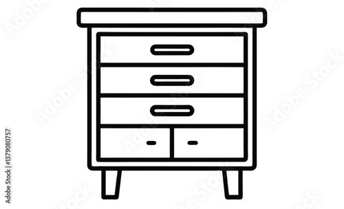 dresser icon isolated white silhouette