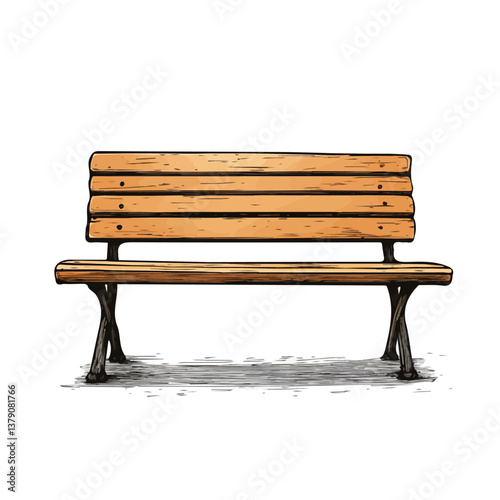 Preacher bench minimalist flat illustration, featuring a clean design isolated on a white background.

