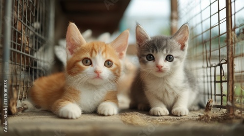 animal in a shelter, rescue center, pet care
