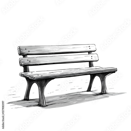 Row bench minimalist flat illustration, featuring a clean design isolated on a white background.

