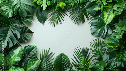 Ecology Themed Template on White. Natural Plants.