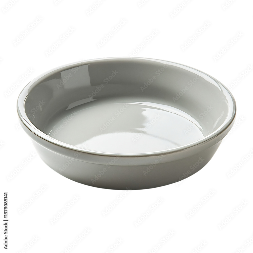 A Sleek Ceramic Pie Dish Isolated on Transparent Background A Sleek Ceramic Pie Dish Isolated on Transparent Background