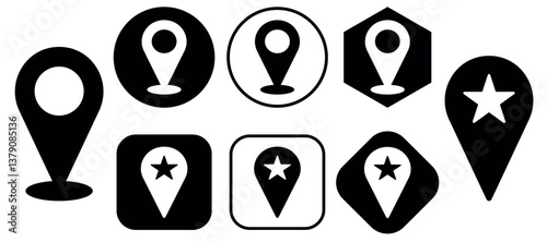 Location icon set. Map marker pointer icon set. GPS location symbol collection