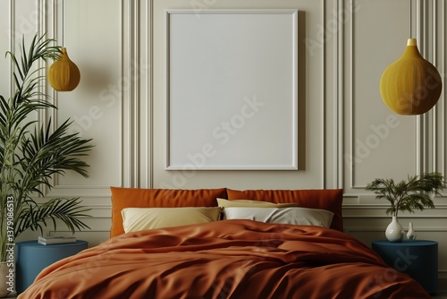 Modern Bedroom Design With Warm Colors and Plants in a Cozy Atmosphere