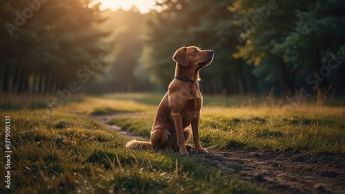 dog on the meadow