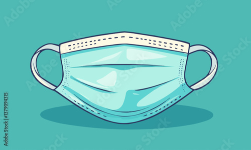 Stay Safe with Proper Mask Usage - Hygiene Protection Flat Design Illustration