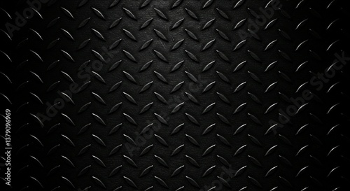 Black metallic texture features a seamless carbon fiber pattern on a dark industrial steel plate
