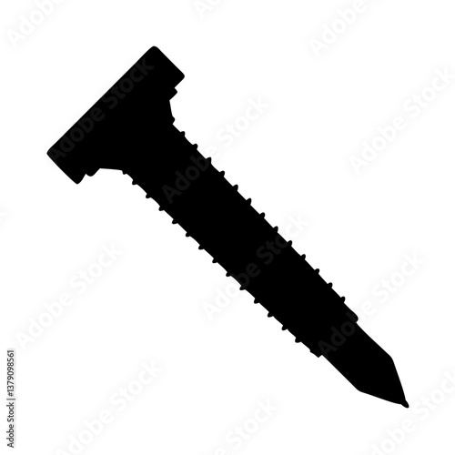 screw silhouette on transparent background 
