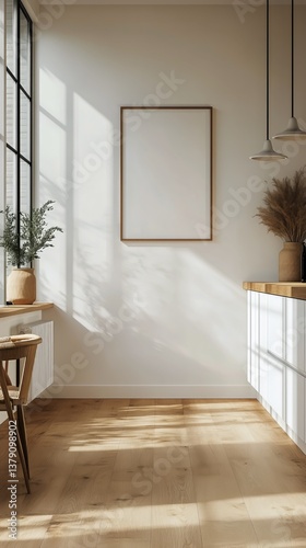 Modern Kitchen Interior With Elegant Design and Natural Light During Sunset
