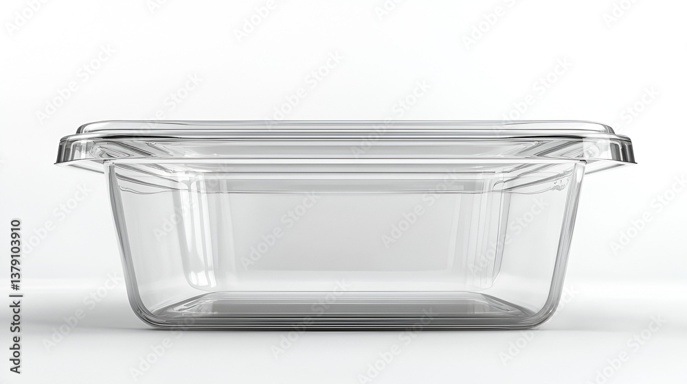Clear Plastic Food Container Ready for Use Simple and Clean Packaging Design Clear Plastic Food Container Ready for Use Simple and Clean Packaging Design