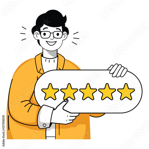 Customer feedback with questionnaire starts and emotions scale