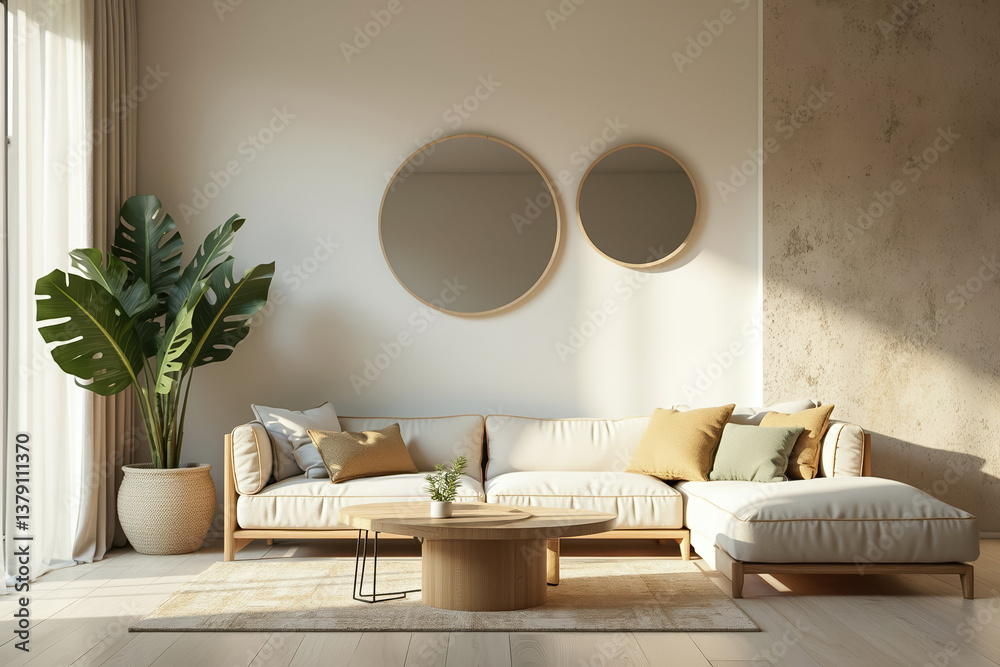 modern minimalist living room with sectional sofa and earthy decor modern minimalist living room with sectional sofa and earthy decor