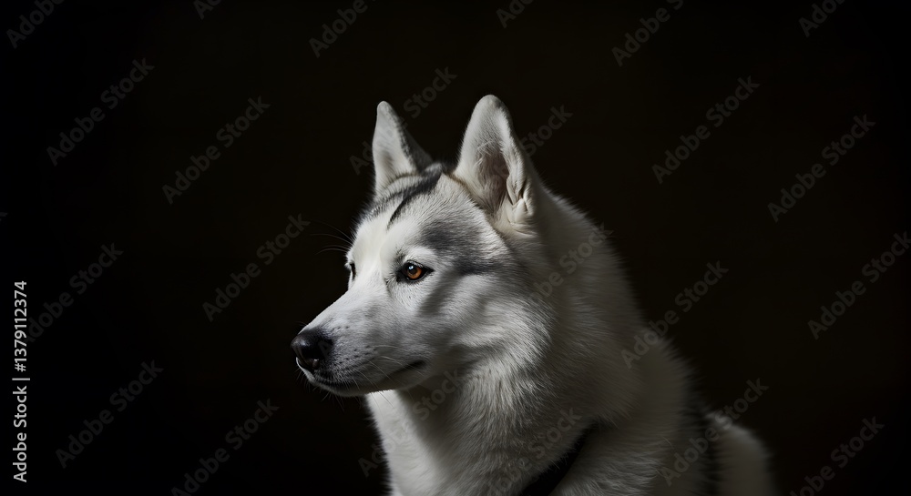 Obraz premium Wolf Close-Up Against Black