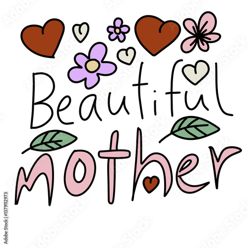 Beautiful mother sticker design png 