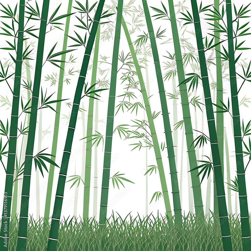 Serene Bamboo Forest Vector Serene Bamboo Forest Vector