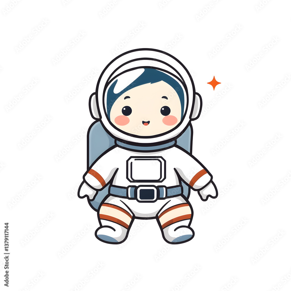 Astronaut baby illustration icon on white background. Generative AI Astronaut baby illustration icon on white background. Generative AI