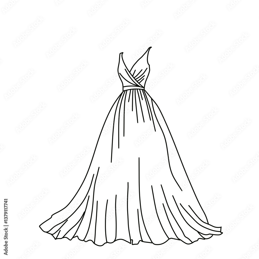 Obraz premium Wedding Line Art Pack wedding bride dress png