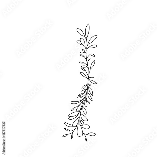 Wedding Line Art Pack leaves png 