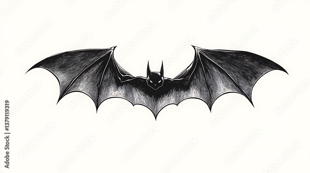 Fototapeta premium Modern flying bat vector graphic illustration