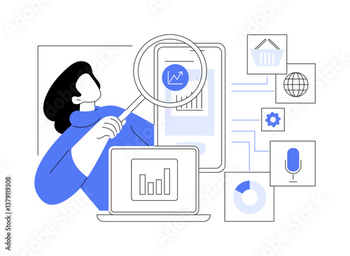 Campaign analysis isolated cartoon vector illustrations.
