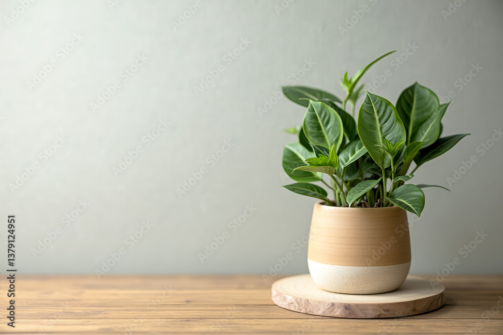 vibrant green houseplant in stylish pot vibrant green houseplant in stylish pot