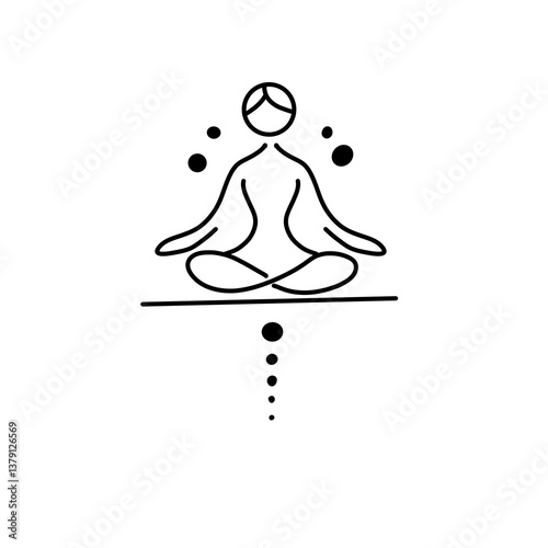 Self love line art illustration png icon 