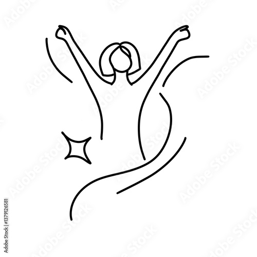Self love line art illustration png icon 