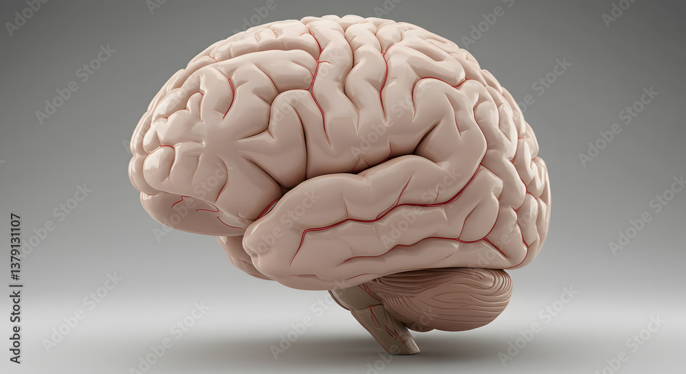 Detailed 3D Render of Human Brain Anatomy Detailed 3D Render of Human Brain Anatomy