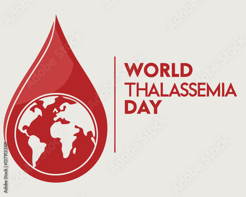 Simple World Thalassemia Day design with a clear message and blood drop.