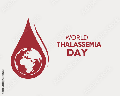Simple World Thalassemia Day design with a clear message and blood drop.